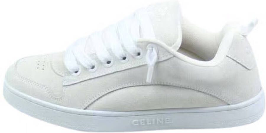 Celine Huntington Sneaker Suède Calfskin & Mesh 'Optic White'