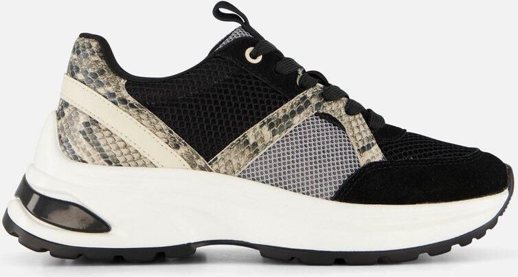 Cellini Snake Sneakers zwart Textiel