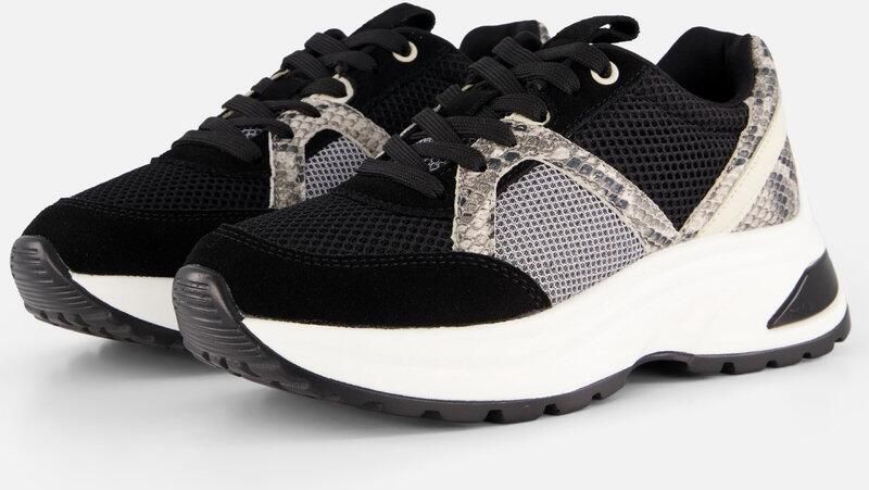 Cellini Snake Sneakers zwart Textiel