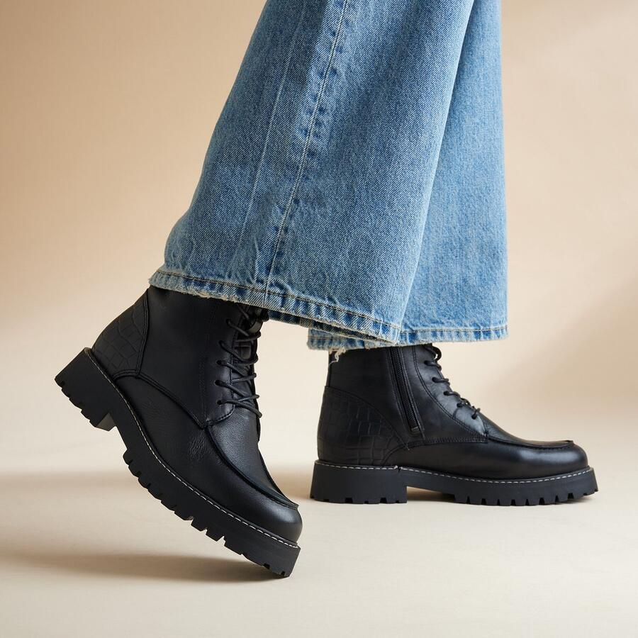 Cellini Veterboots zwart Leer