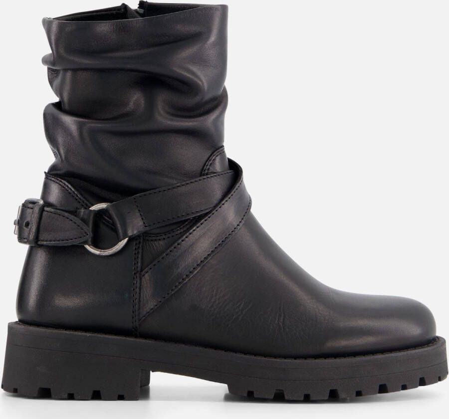 Cellini Plooi Biker boots zwart Leer