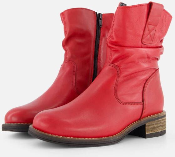 Cellini Plooi Enkellaarsjes rood Leer