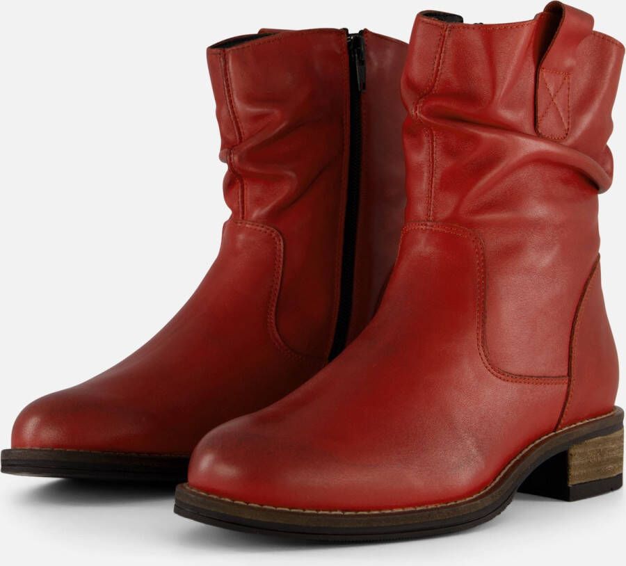 Cellini Plooi Enkellaarsjes rood Leer