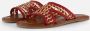 Cellini Raffia Slippers rood Textiel - Thumbnail 2