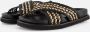 Cellini Raffia Slippers zwart Textiel - Thumbnail 1
