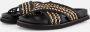 Cellini Raffia Slippers zwart Textiel - Thumbnail 2