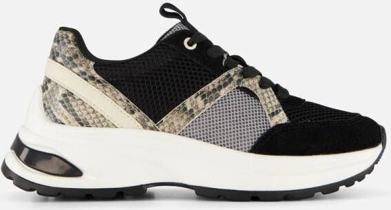 Cellini Snake Sneakers zwart Textiel
