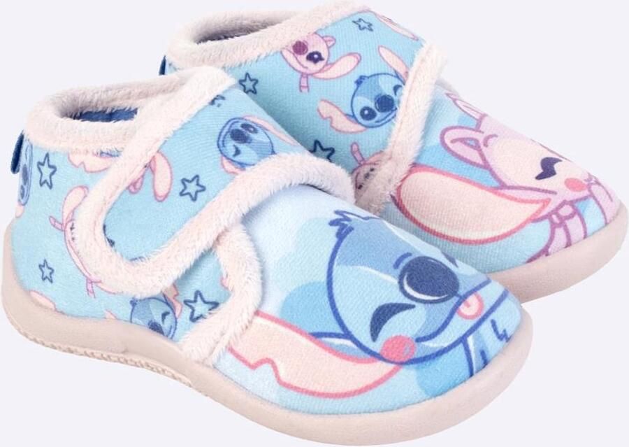 CERDÁ LIFE'S LITTLE MOMENTS Disney Stitch & Angel Sloffen Meisjes Kindersloffen Pantoffels Meisjes Klittenband Lichtblauw