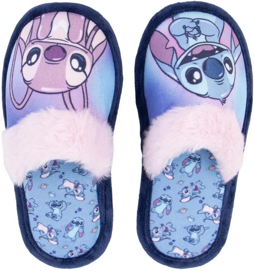 CERDÁ LIFE'S LITTLE MOMENTS Disney Stitch en Angel Sloffen Meisjes Pantoffels Kindersloffen Instappers Blauw en Roze
