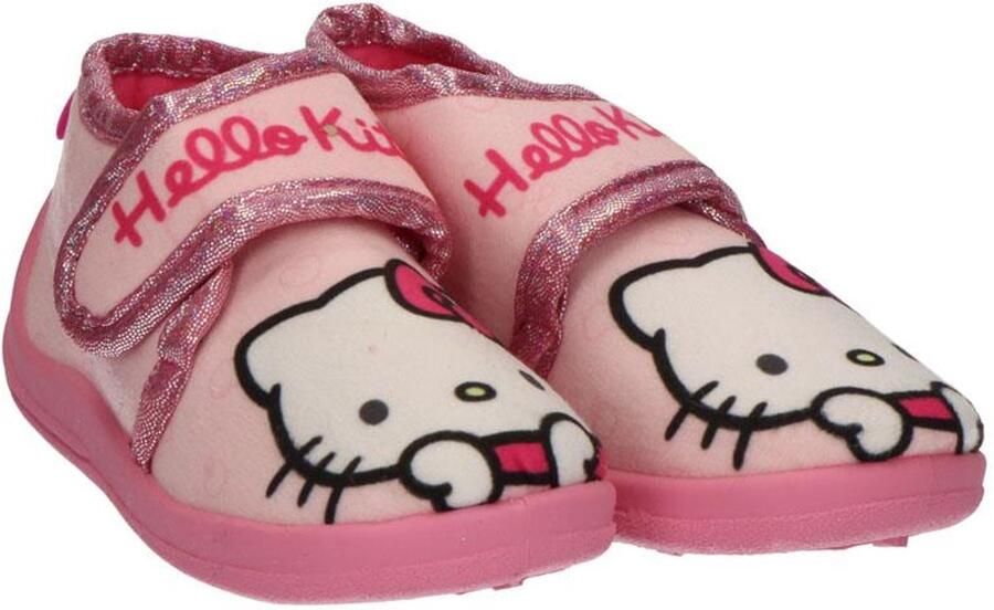 CERDÁ LIFE'S LITTLE MOMENTS Hello Kitty Sloffen Roze Meisjes Zachte Pantoffels met Klittenbandsluiting Antislip Zool Officieel Sanrio