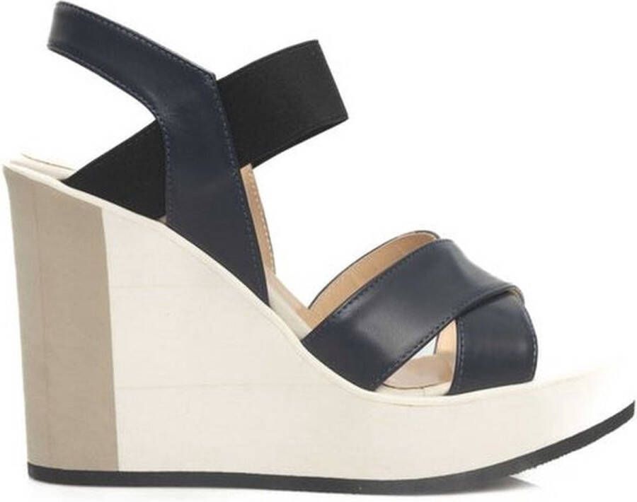 Cerruti 1881 Blauwe Sleehak Sandaal Echt Leer Vrouwen Multicolor Dames