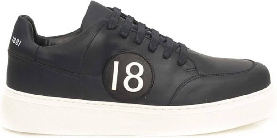 Cerruti 1881 Echt Lederen Sneakers Met Rubberen Zool En Logo Aan De Zijkant