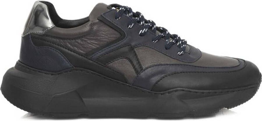 Cerruti 1881 Blauwe Leren Hoge Zool Sneakers Blue Dames