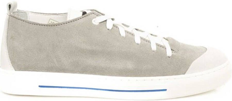 Cerruti 1881 Grijze Leren Sneakers Rubberen Zool Casual Gray Heren