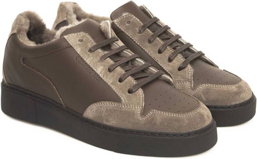 Cerruti 1881 Leren Sneakers Met Rubberen Zool En Logo Aan De Zijkant