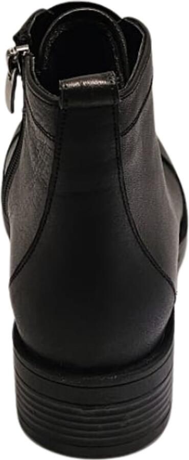 Charmia Berussa dames laarzen- Enkellaarjes-Leren Dames Boots met Blokhak Echt Leer Zachte Suède Voering Platformzool Zwart