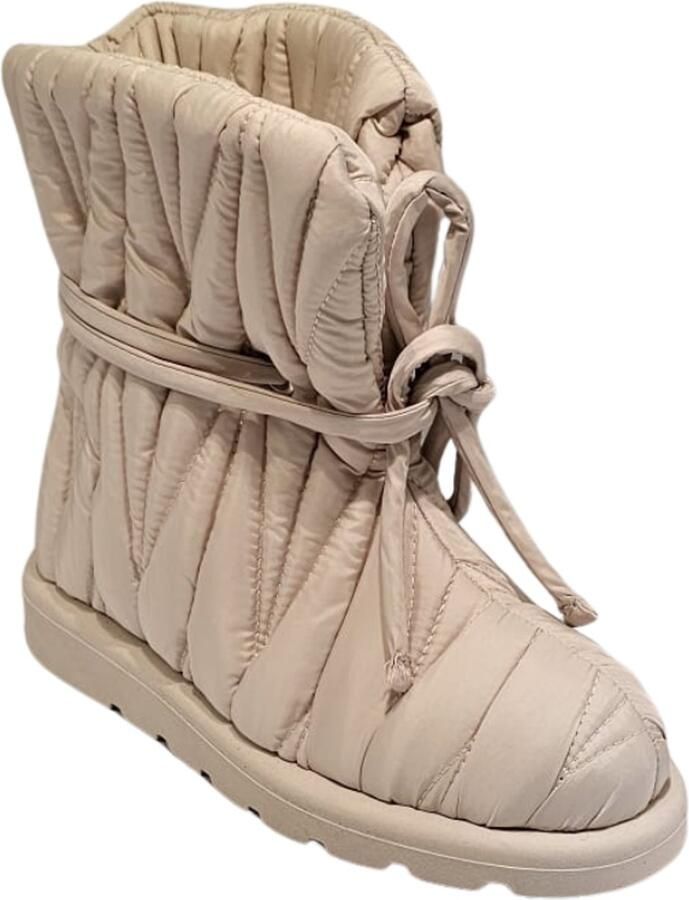 Charmia Berussa-Dames-Laarzen-Warme Dames Boots Anorak Materiaal met Suède Binnenkant Ultra Lichte Thermo-zool Zwart Beige Grijs36