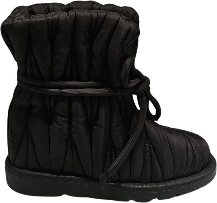 Charmia Berussa-Dames-Laarzen-Warme Dames Boots Anorak Materiaal met Suède Binnenkant Ultra Lichte Thermo-zool Zwart Beige Grijs36