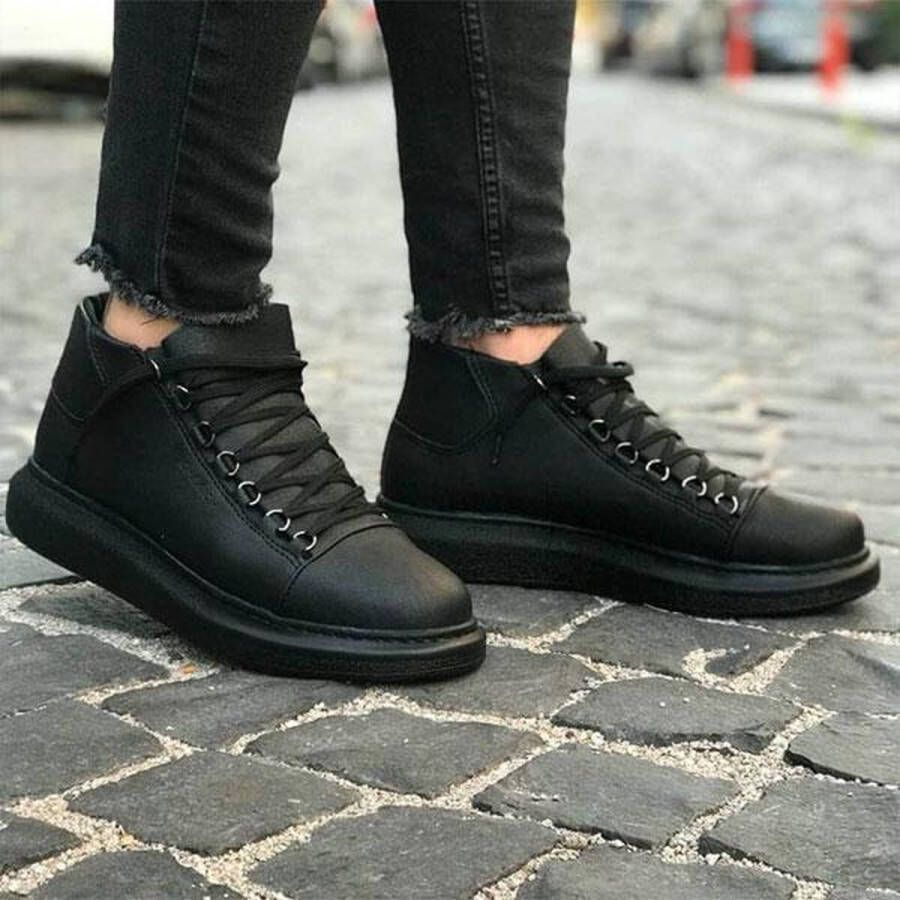 Chekich Sneaker helemaal zwart hoge sneakers schoenen comfortabele CH258 Schoenen.nl