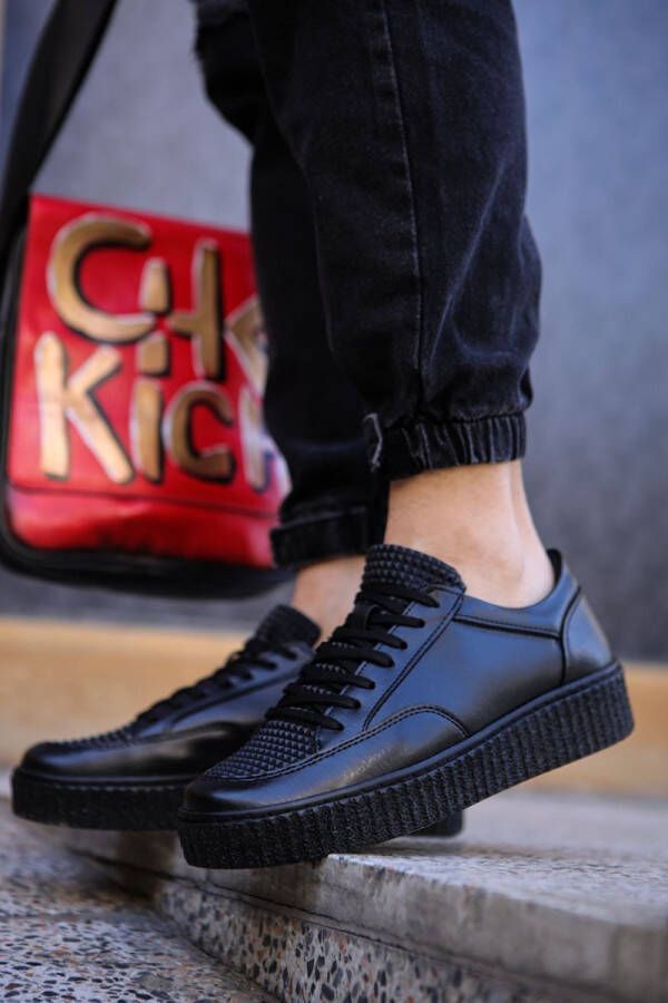 Chekich Heren Sneaker helemaal zwart schoenen CH017