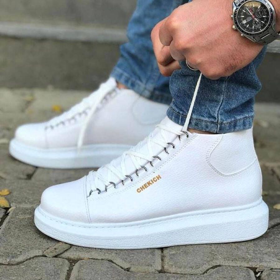 Chekich Heren Sneaker wit hoge sneakers schoenen comfortabele CH258