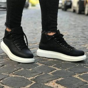 Chekich Heren Sneaker zwart hoge sneakers schoenen comfortabele CH258
