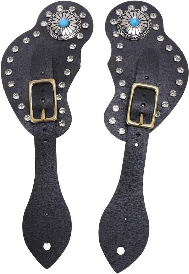 CHEOTIME Allecto Leren Western Rail Straps Cow Boots Verstelbare Spoorrie Zwart Laag Model Geschikt voor Westernlaarzen