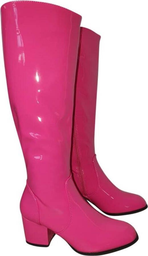 CHIAMAX Disco laarzen retro laarzen – discofeest party retrofeest festival – carnaval travestie De Toppers neon pink
