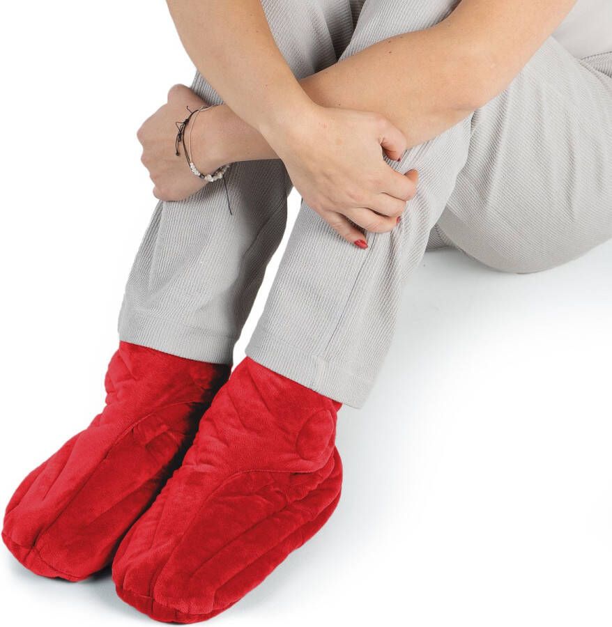 Chillaxy magnetron sloffen Verwarmde pantoffels Warme voeten Verwarmde sloffen One Size Fits All Lavendel Rood