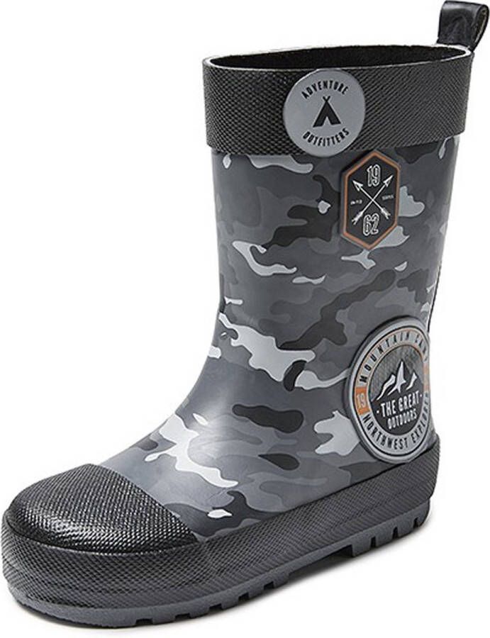 Chuva Stoere grijs zwarte camouflage kinder regenlaarsjes Kris