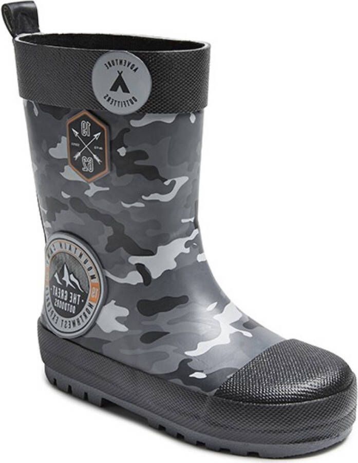 Chuva Stoere grijs zwarte camouflage kinder regenlaarsjes Kris