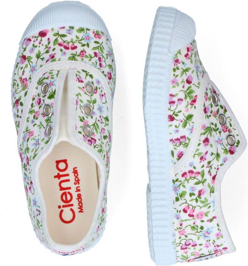 Cienta Meisjes Sneaker Gebloemd Wit
