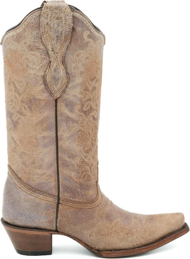 Circle G by Corral Circle G dames cowboylaarzen in bruin geschuurd leer met lichte stiksels