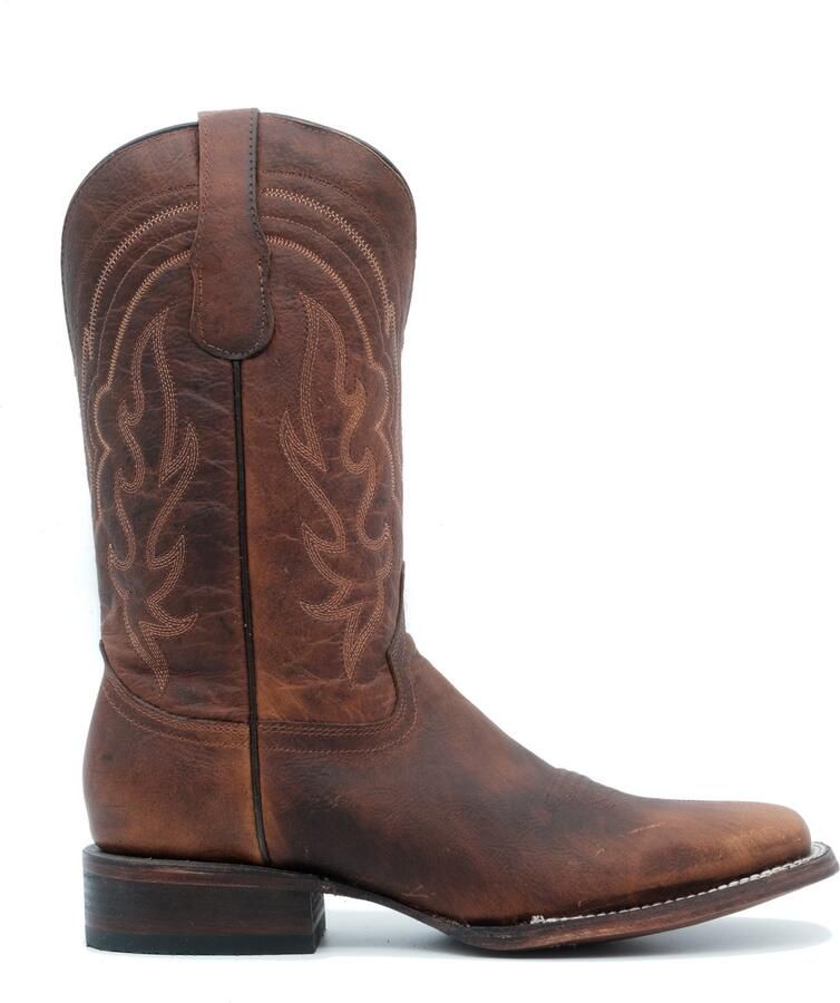 Circle G by Corral Circle G heren cowboylaarzen in bruin leer met lichte stiksels