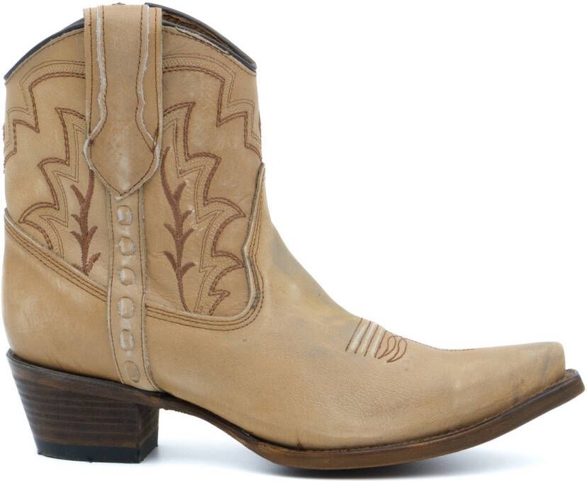 Circle G by Corral Circle G dames cowboy enkellaarzen in lichtbruin leer met bruine stiksels