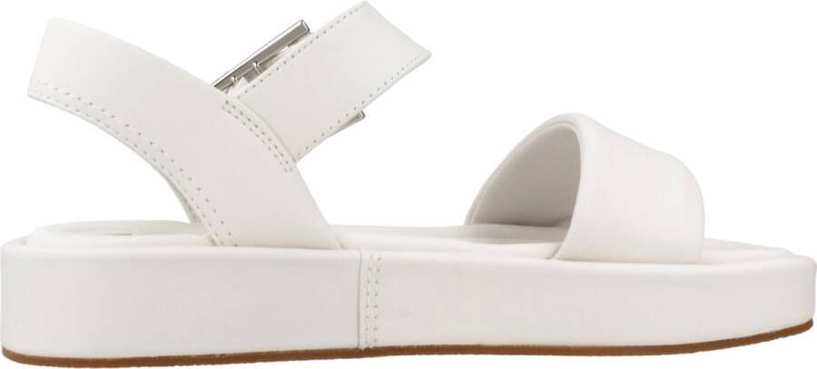 Clarks Stijlvolle Platte Sandalen voor Vrouwen White Dames