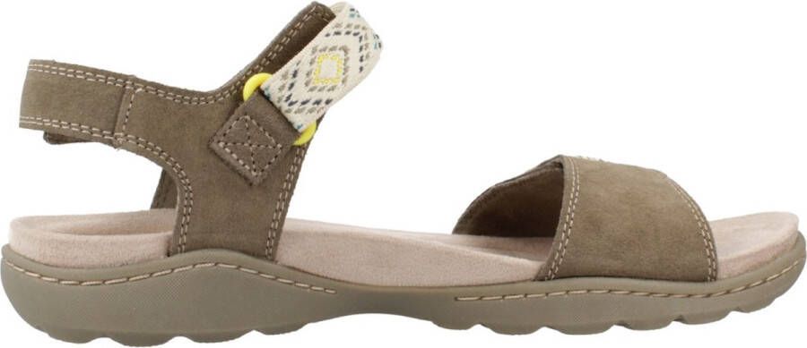 Clarks Stijlvolle platte sandalen voor vrouwen Green Dames