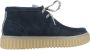 Clarks Blauwe Effen Suede Veterschoenen Met Leren Voering En Rubberen Zool - Thumbnail 1