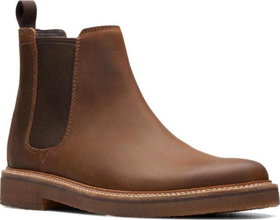 Clarks Bruine leren Chelsea boot voor heren Brown Heren