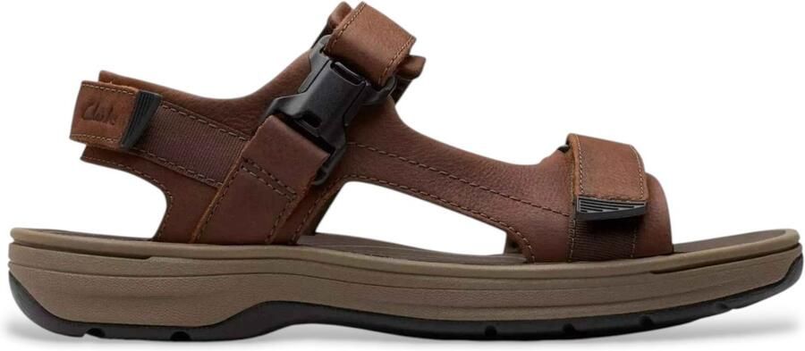 Clarks Bruine Saltway Edge Leren Sandalen