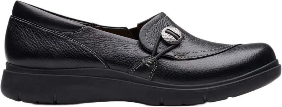 Clarks Zwarte leren instaploafers voor dames