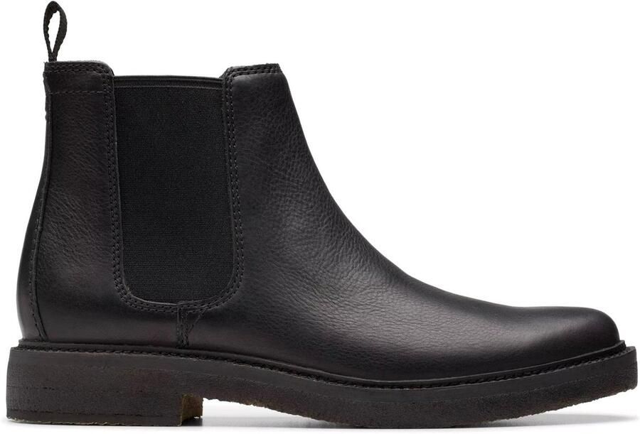 Clarks Zwarte Leren Enkellaars Heren Black Heren