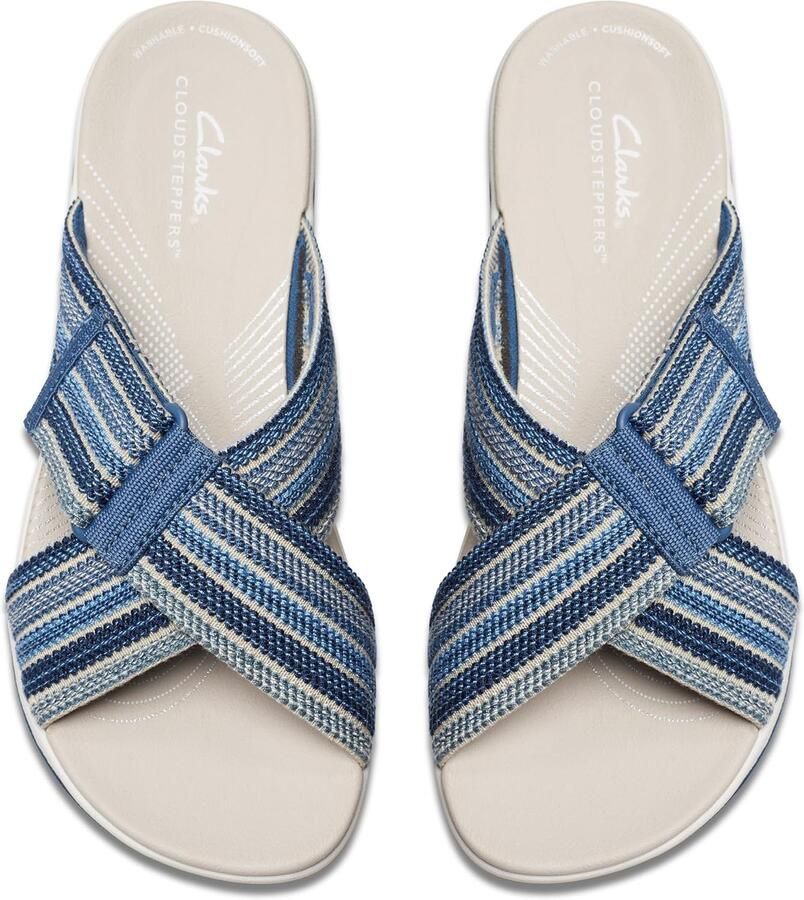 Clarks Dames Arla Wave Slippers Blauw Combi