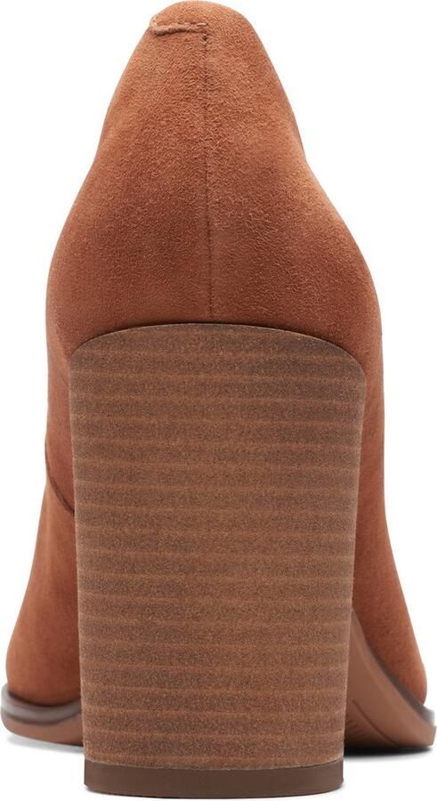 Clarks Dames Freva85 Court D 4 Caramel Suede