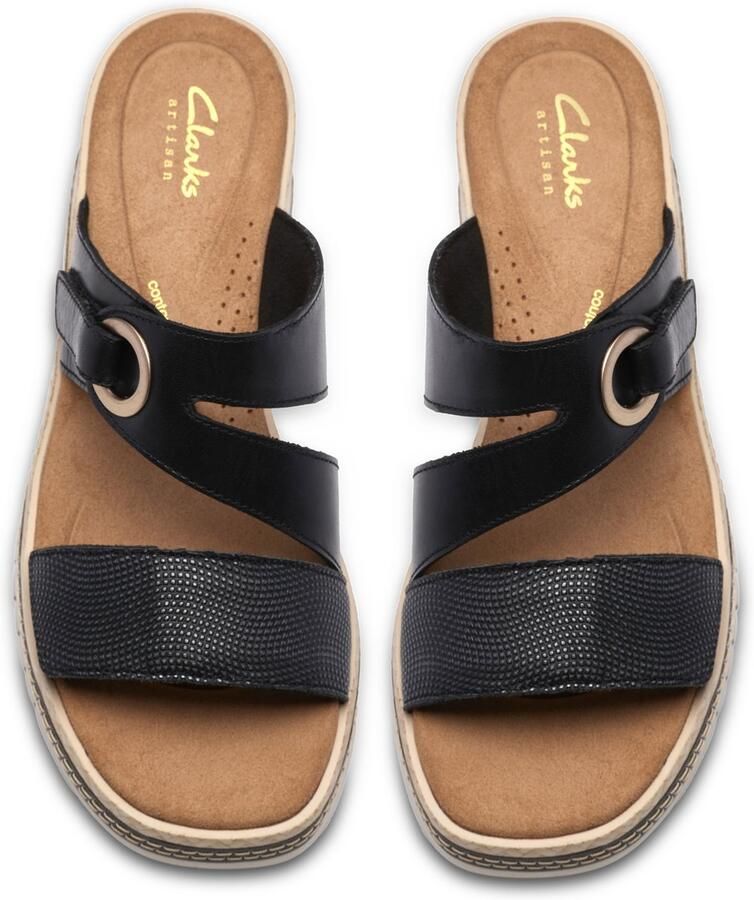 Clarks Dames slipper met hak Kidiki Cove 26185952 Zwart