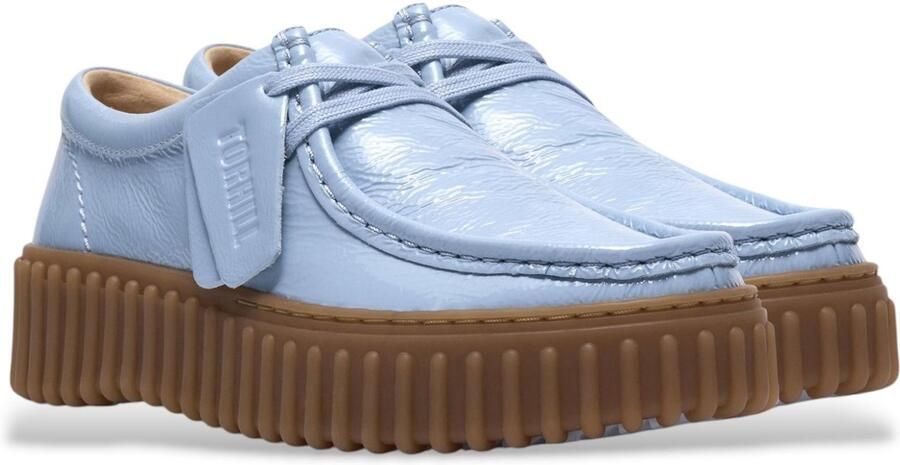 Clarks Dames veterschoenen Torhill Bee 26186669 Lichtblauw lakleer