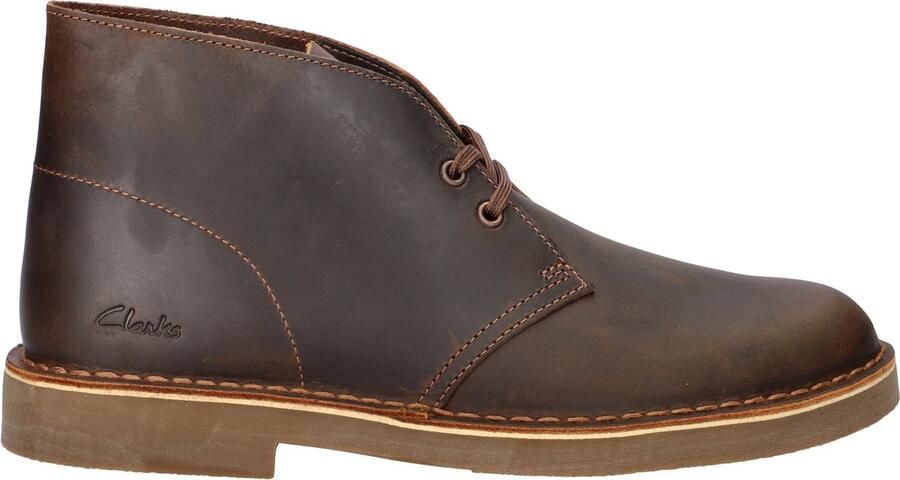 Clarks Veterboot Desert Boot Evo Beeswax Leather Bruin Gevet Leer Verwisselbaar Voetbed