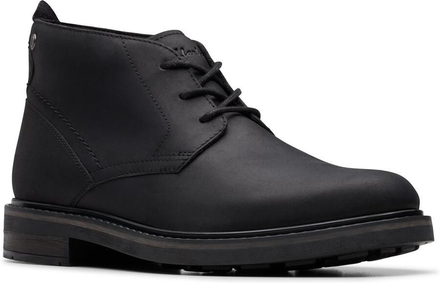 Clarks half hoge veterboot Newford Mid 26183381 Zwart
