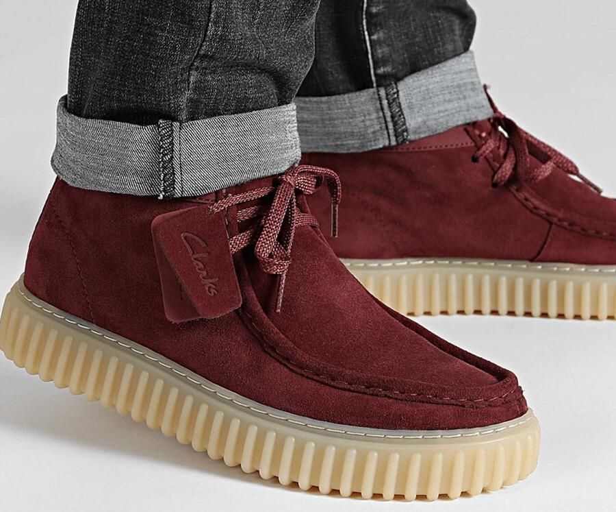 Clarks Heren Bottine Torhill High Wine Suede Bordeaux