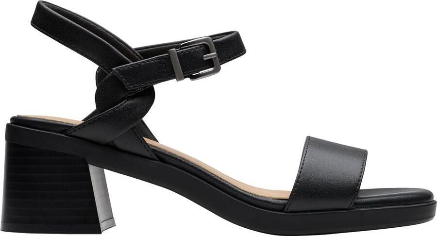 Clarks Jaylan Ray Dames Sandalen met Hak Zwart Leer